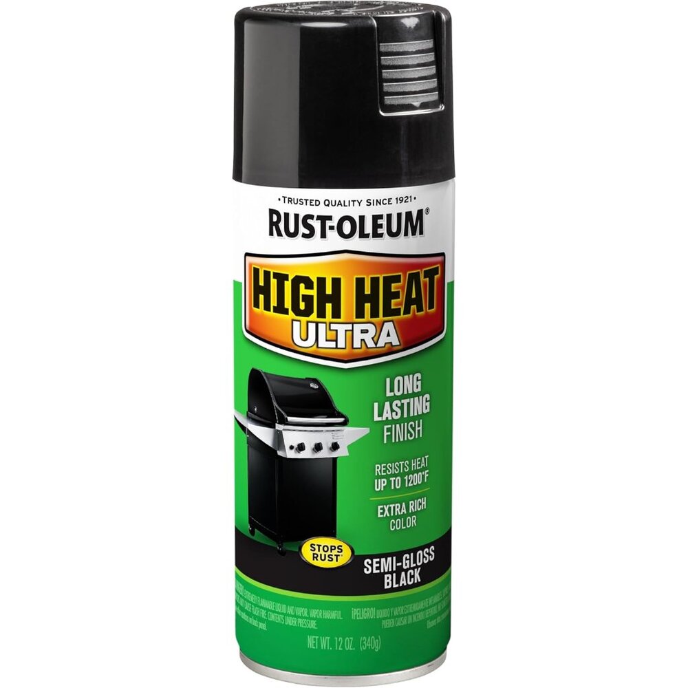 241169 High Heat Ultra Spray Paint, 12 oz, Black